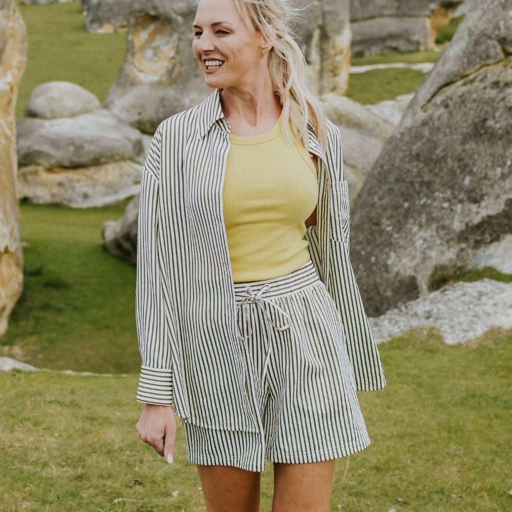 Ede Women&#39;s Cotton Rib Knit Tank | Lemongrass