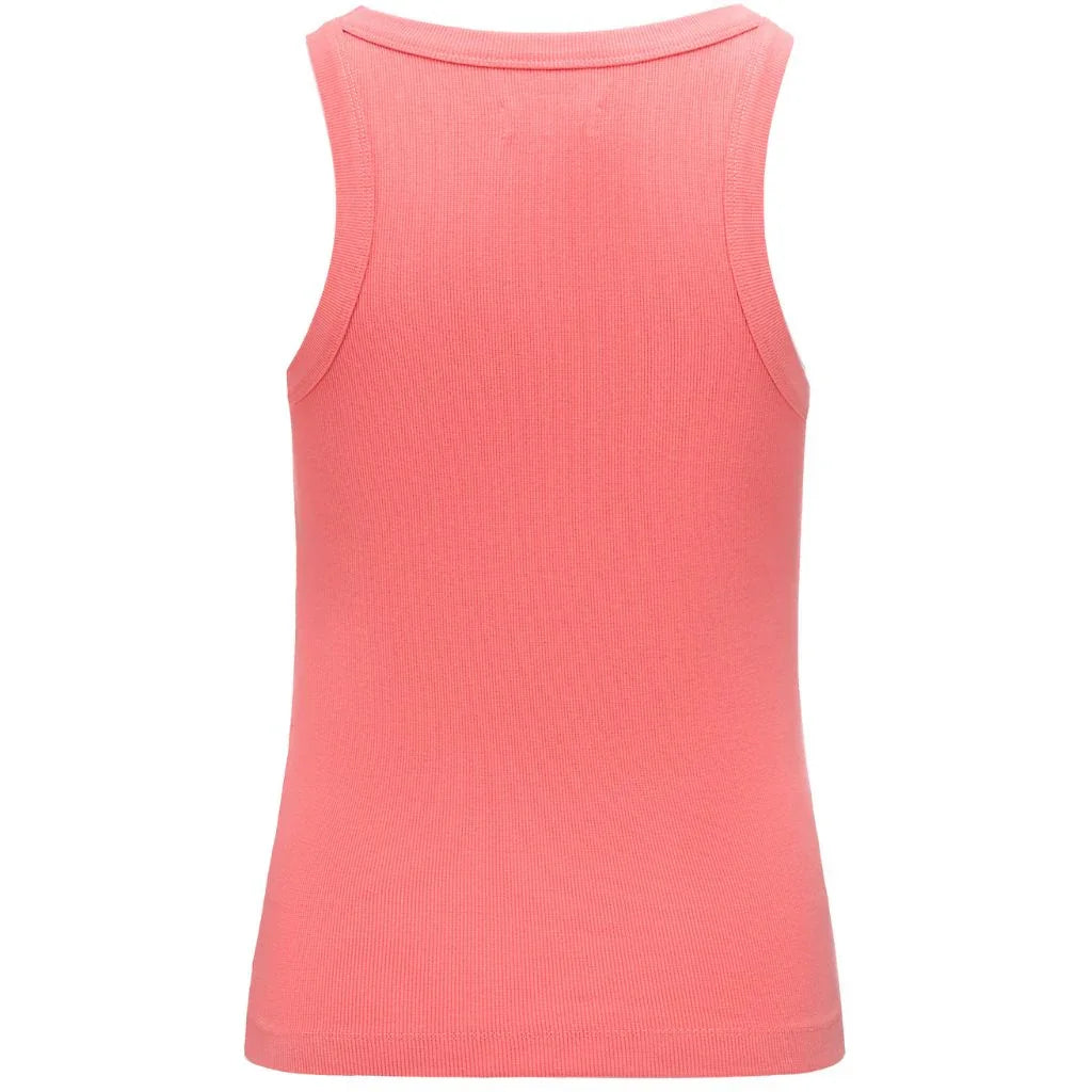 Ede Women&#39;s Cotton Rib Knit Tank | Sunset Coral