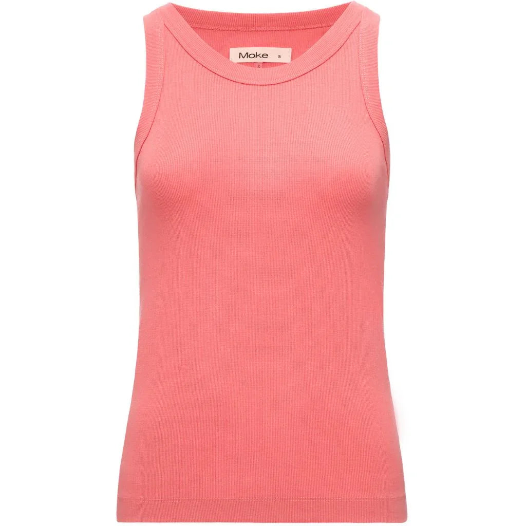 Ede Women's Cotton Rib Knit Tank | Sunset Coral