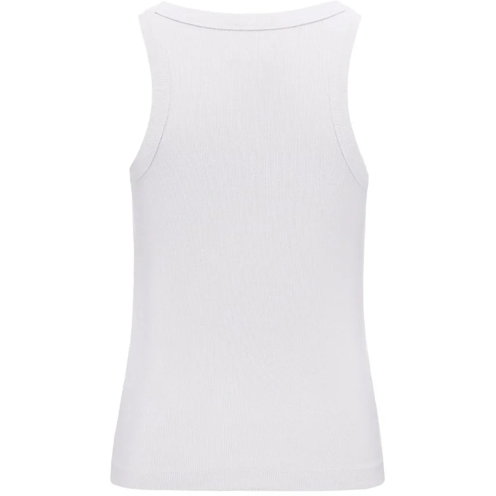 Ede Women&#39;s Cotton Rib Knit Tank | White