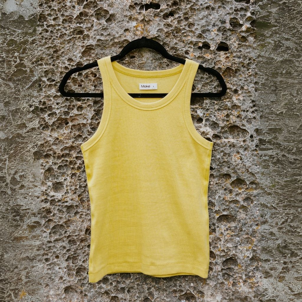 Ede Women's Cotton Rib Knit Tank | Lemongrass