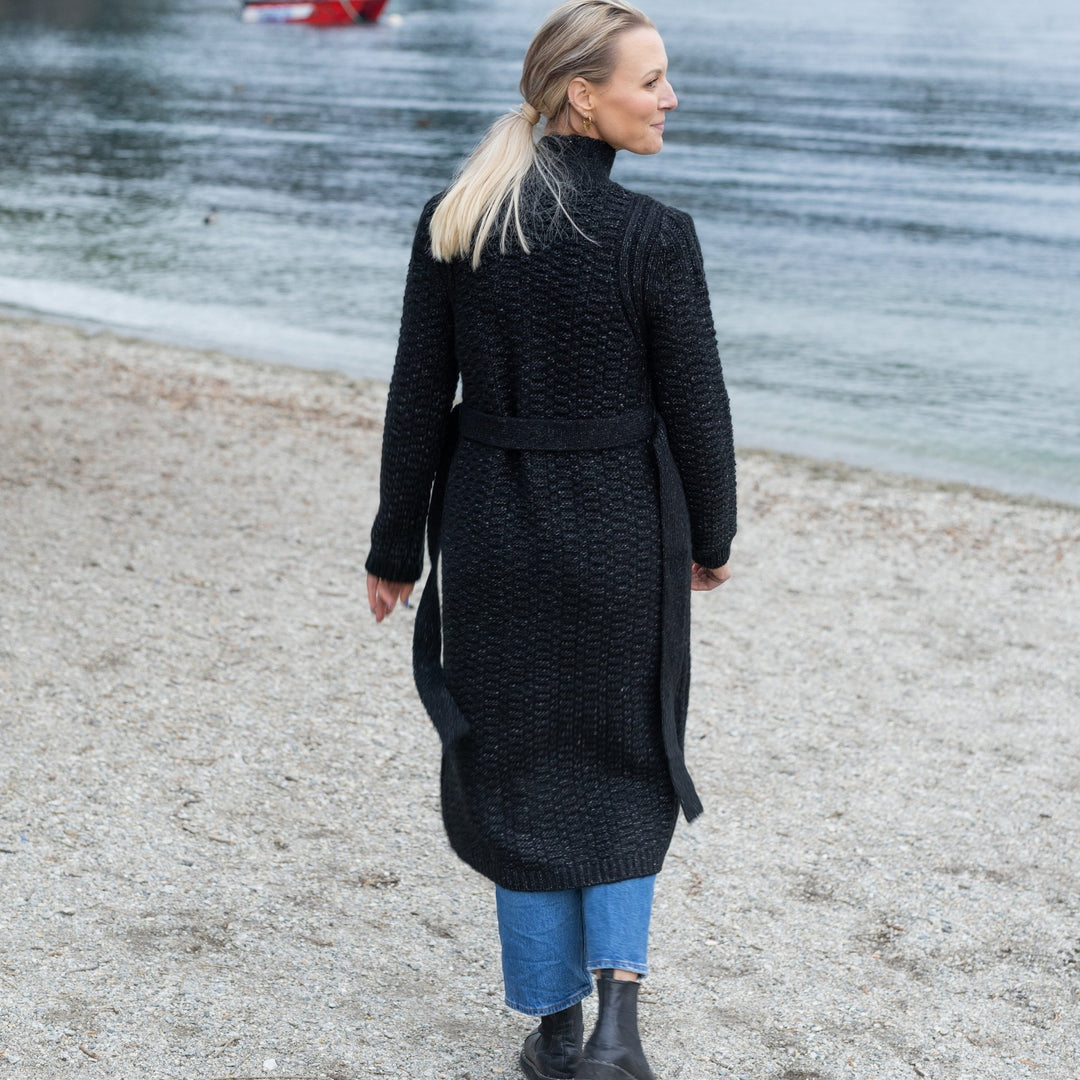 Naomi Long Knit Coat - Black