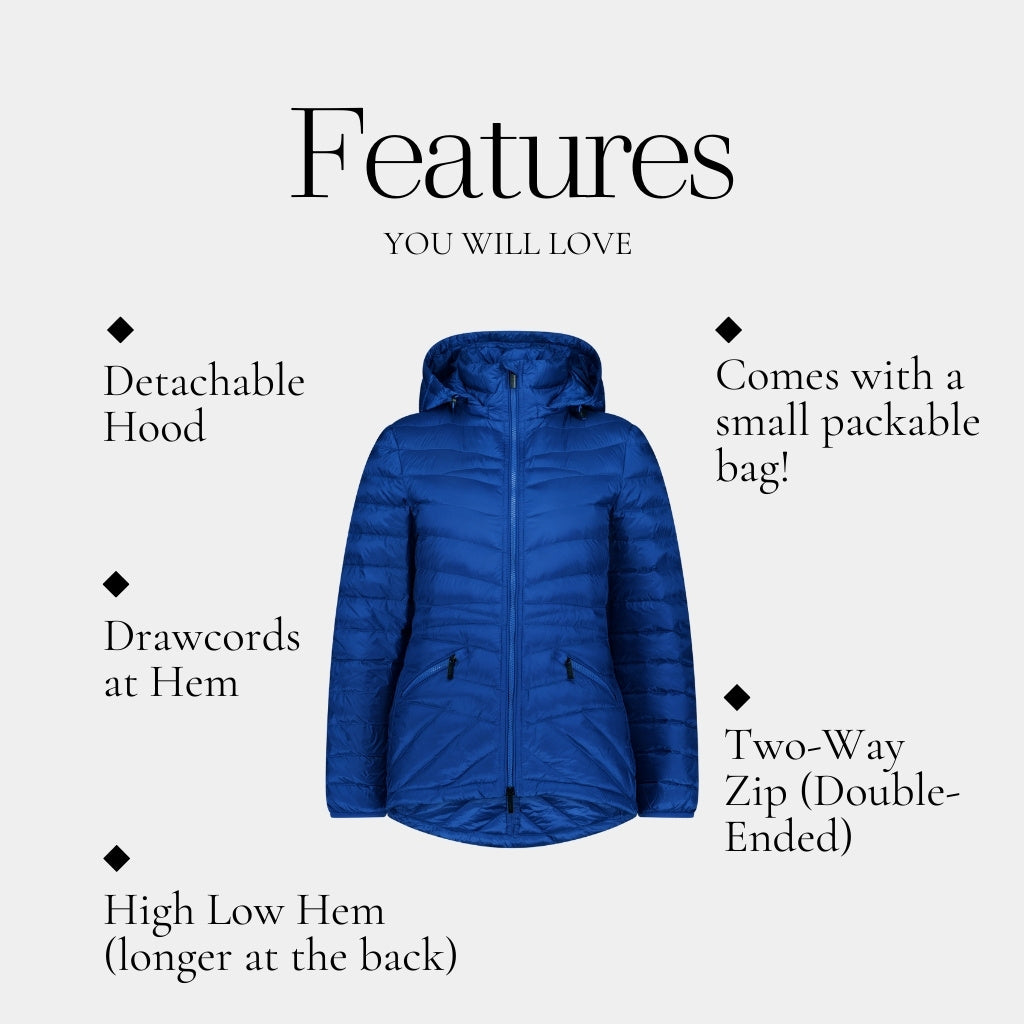 Cushla Women's 90/10 Packable Down Jacket - Imperial Blue