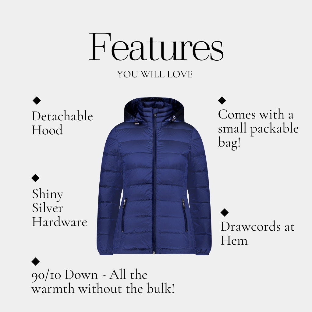 Lynnette Women&#39;s 90/10 Packable Down Jacket - Moonlight