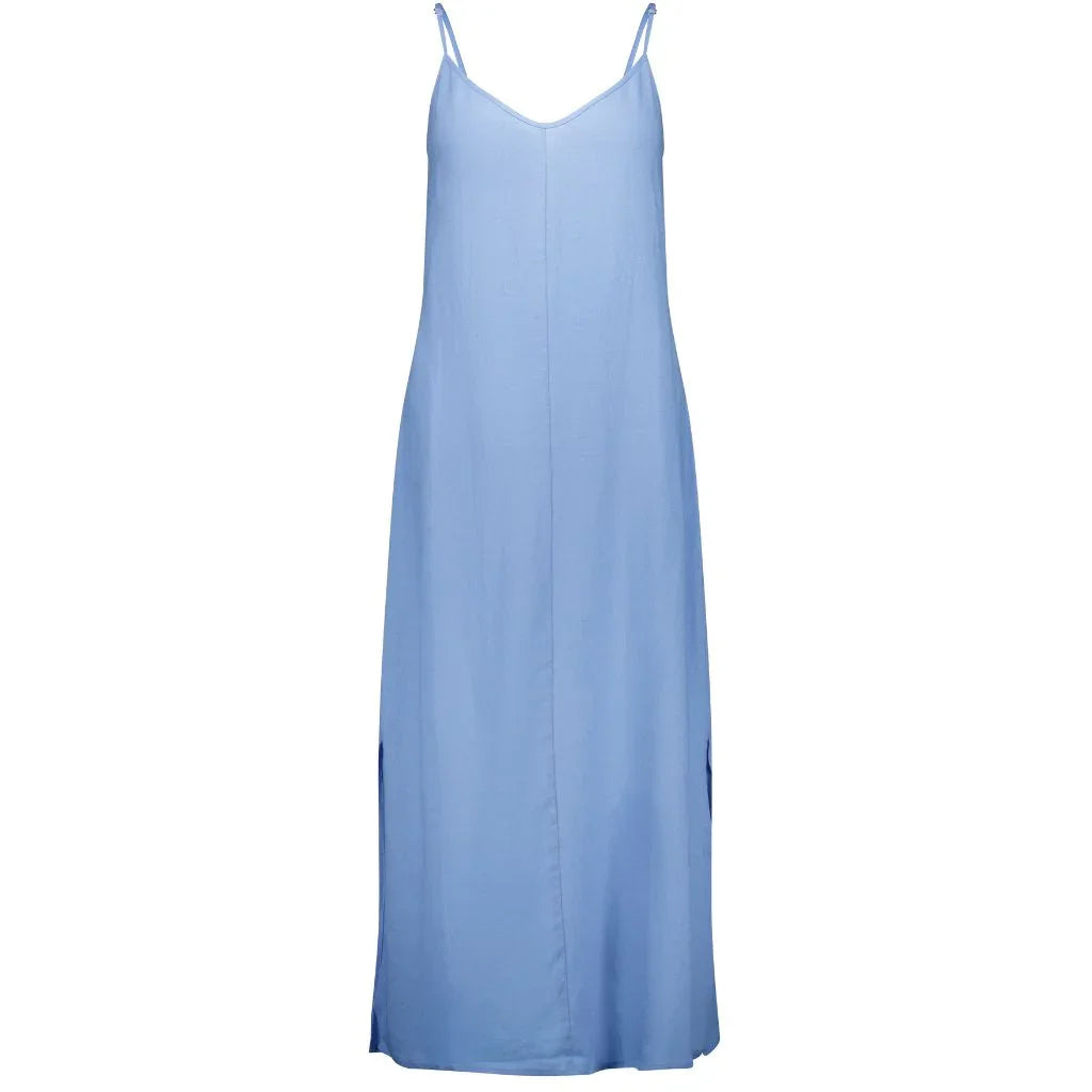 Gina Women's Linen Slip Dress | Pool Blue