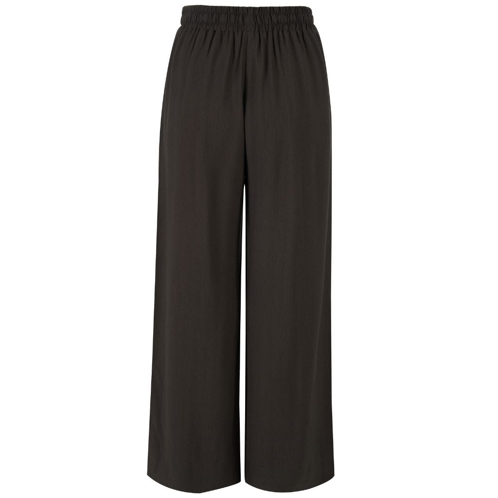 Indiana Women's Wide Leg Pants | Dark Chocolate with Cream Side Stripes