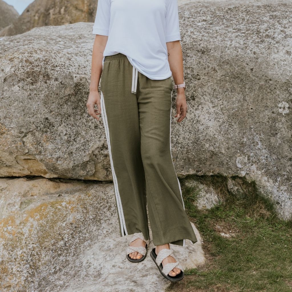 Indiana Women&#39;s Wide Leg Pants | Bonsai Green