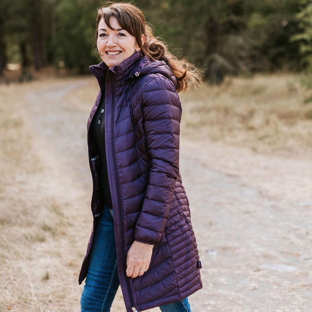 Judy Women's 90/10 Packable Down Coat - Midnight Plum