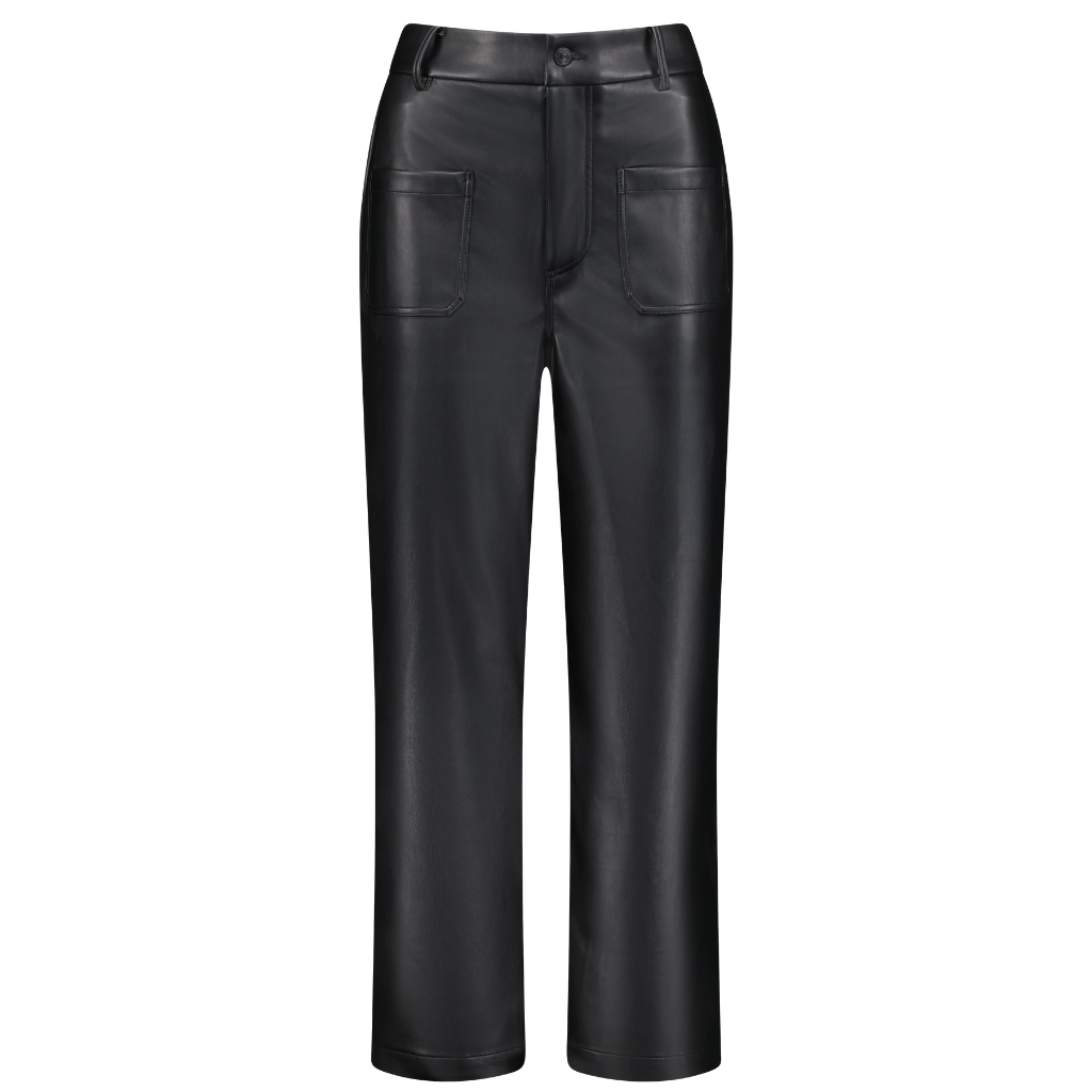 June Women's Faux Leather Pants - Black