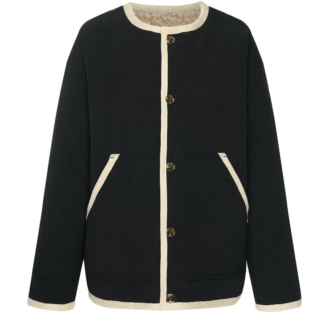 Juniper Reversible Faux Shearling Jacket - Black/Cream