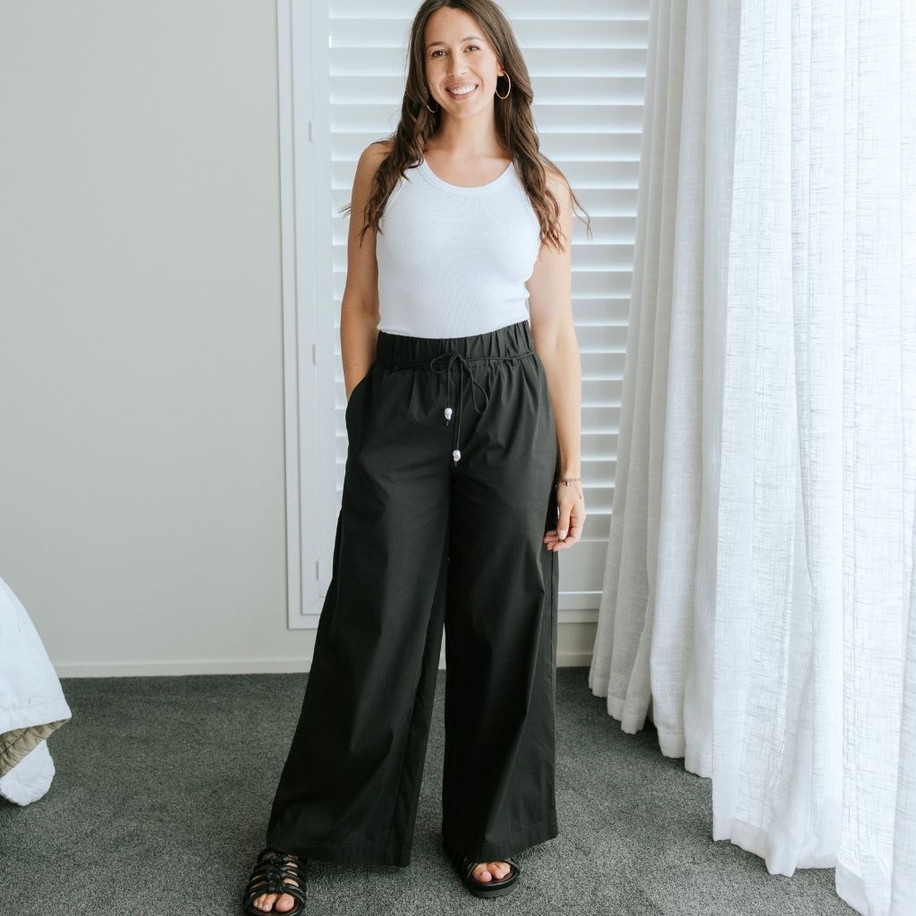 Juno Relaxed Wide Leg Women's Pant | Black