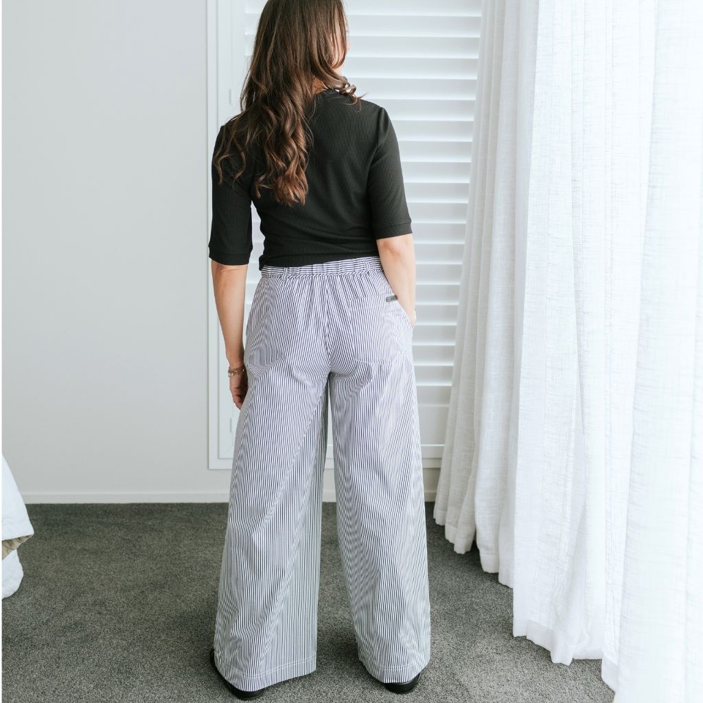 Juno Relaxed Wide Leg Women's Pant | Stripe