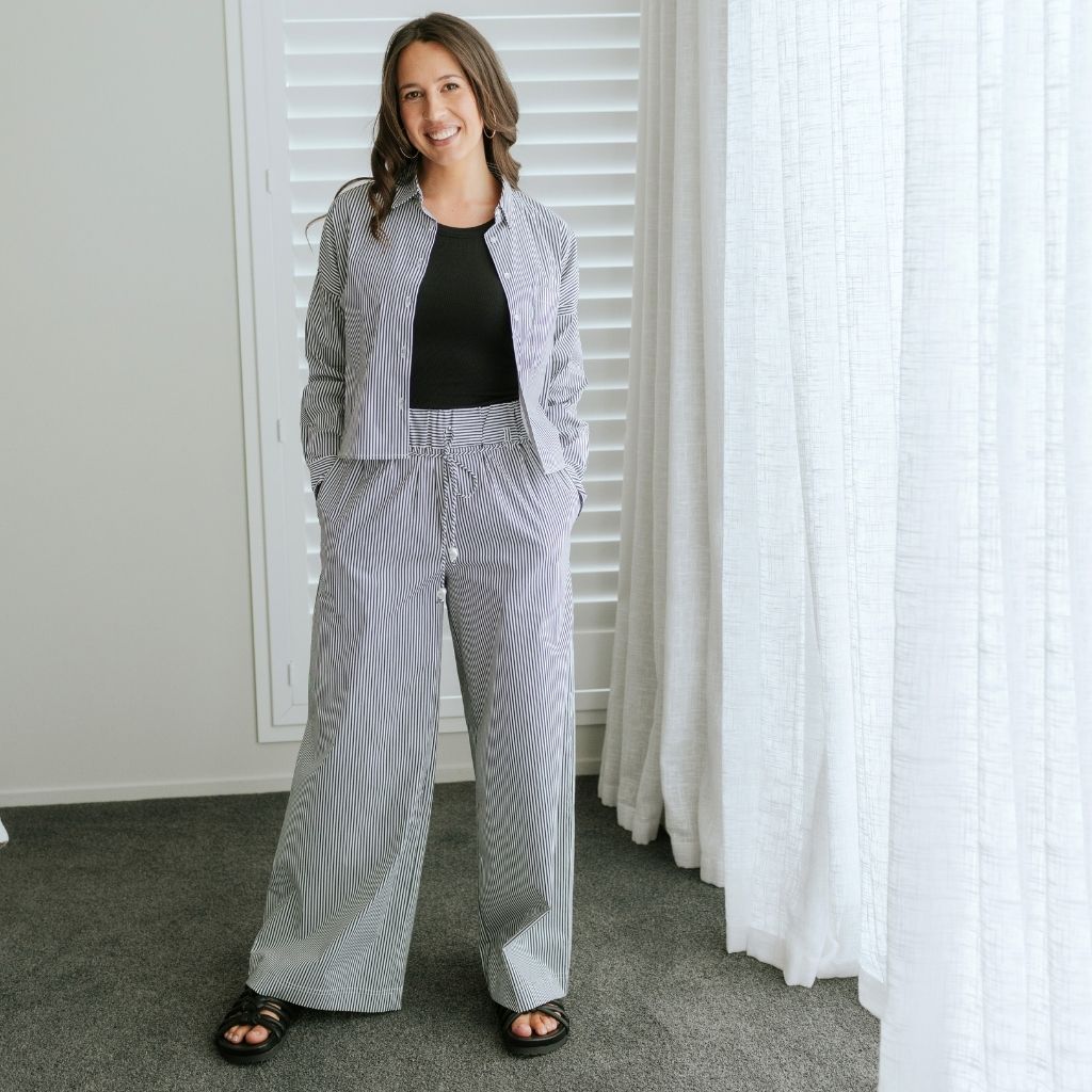 Alex Cropped Women's Shirt | Stripe