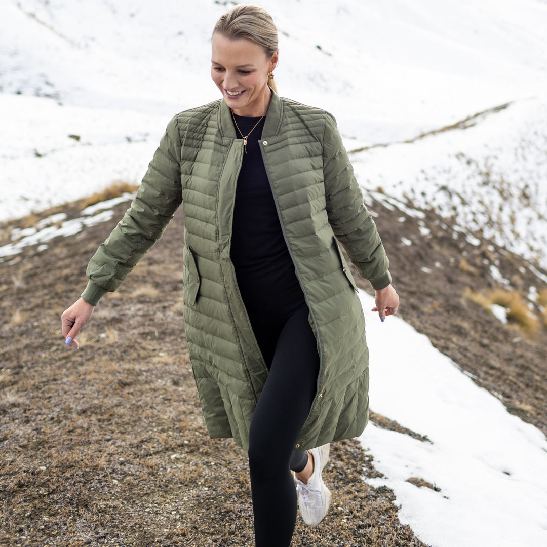 Kaz Puffer Down Coat - Olive Green