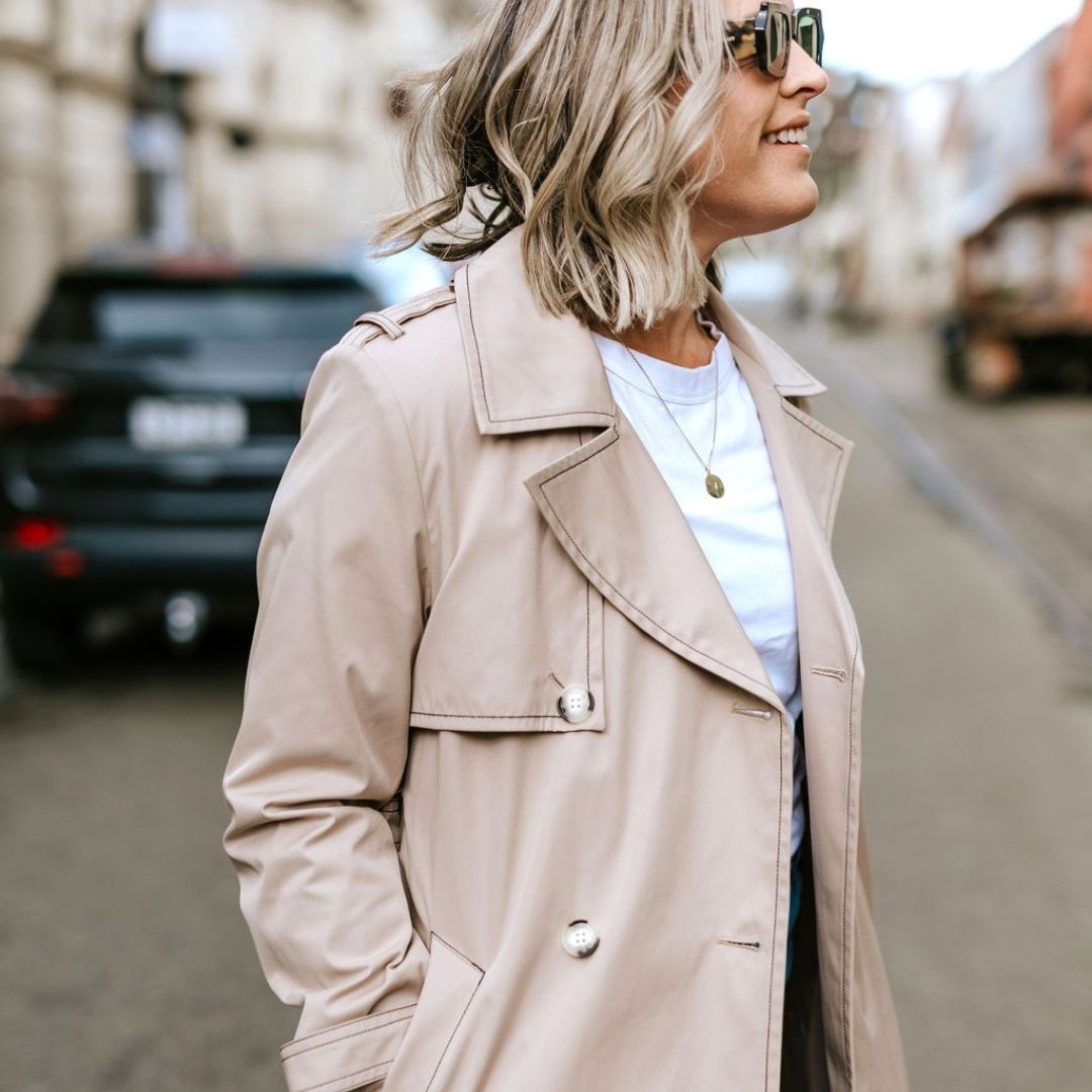 Kim Women's Trench Raincoat - Taupe