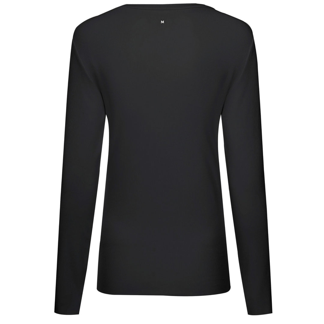 Lina Long Sleeve Ribbed Top - Black