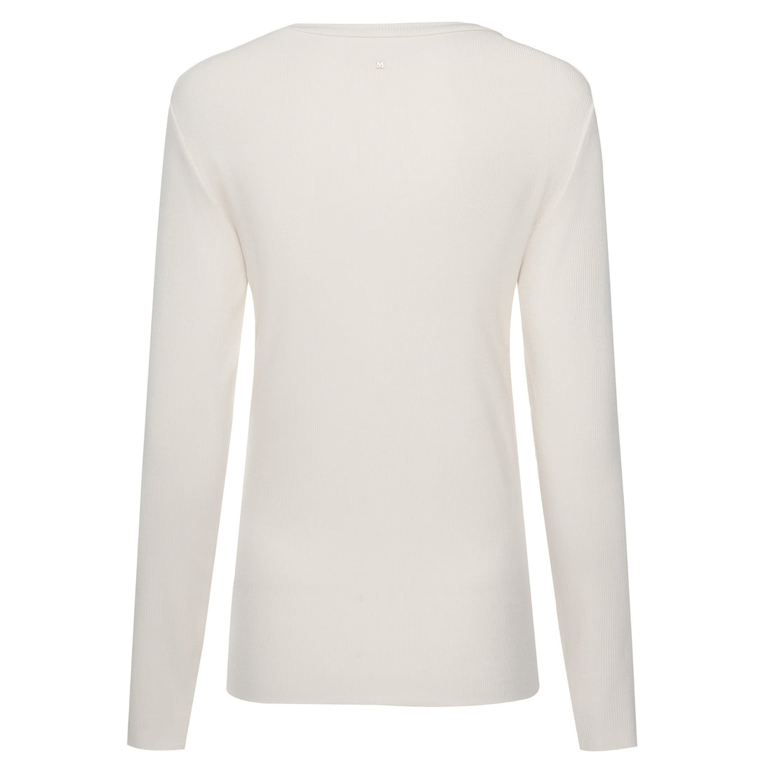 Lina Long Sleeve Ribbed Top - Pearl