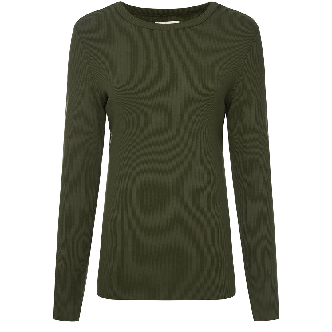 Lina Long Sleeve Ribbed Top - Bonsai