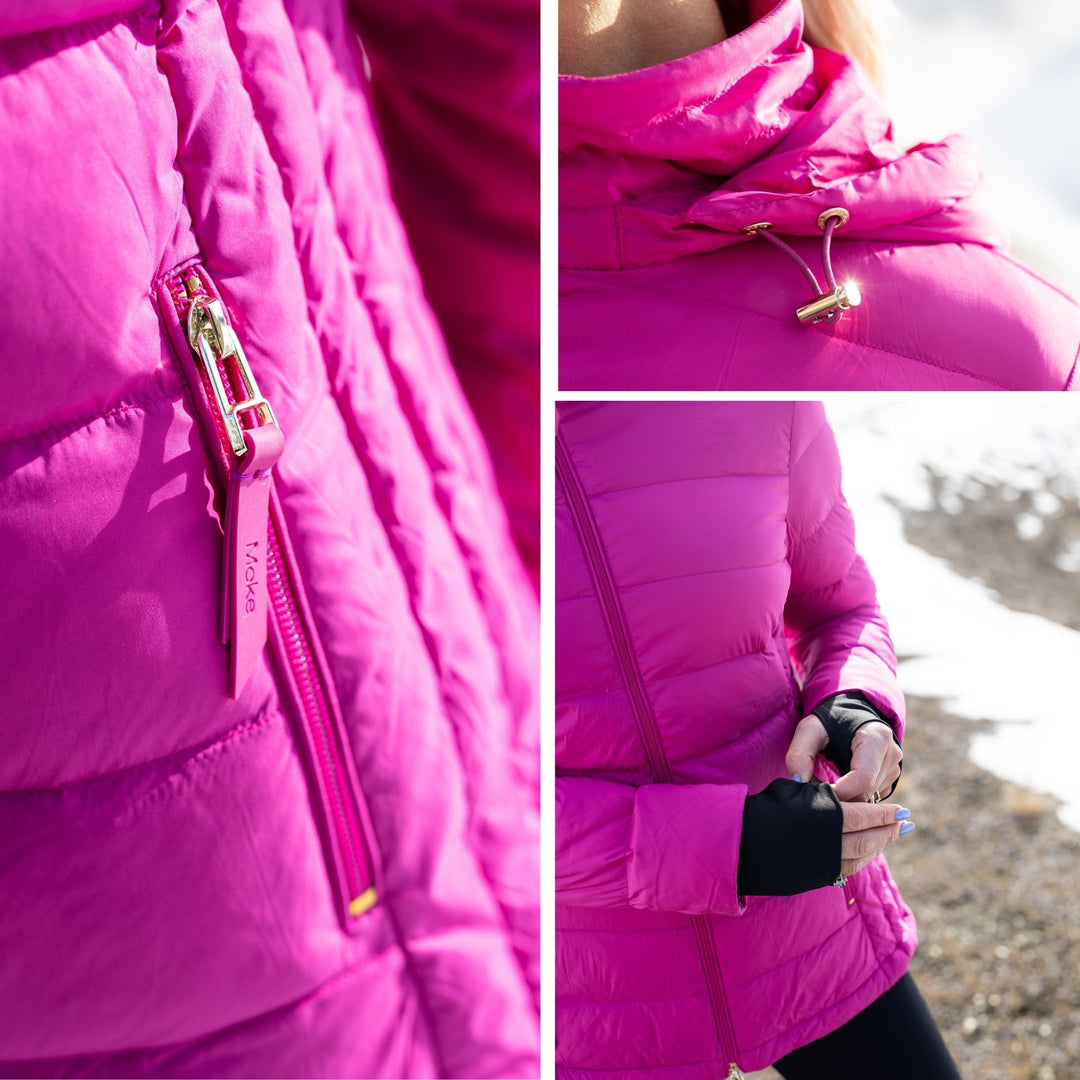 Lucy Packable Puffer Down Jacket - Rose Violet