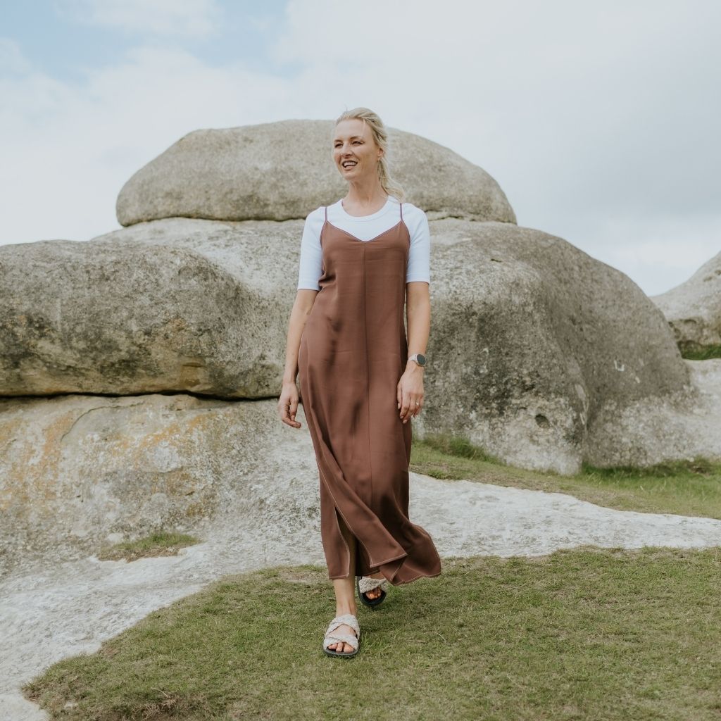 Lydia Women's Viscose Blend Slip Dress - Cocoa