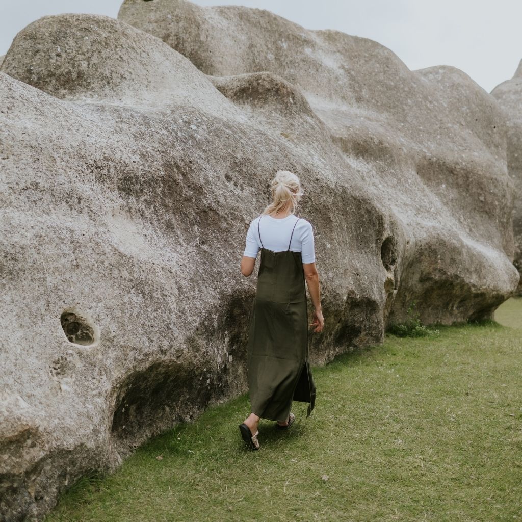 Lydia Women's Viscose Blend Slip Dress - Bonsai Green