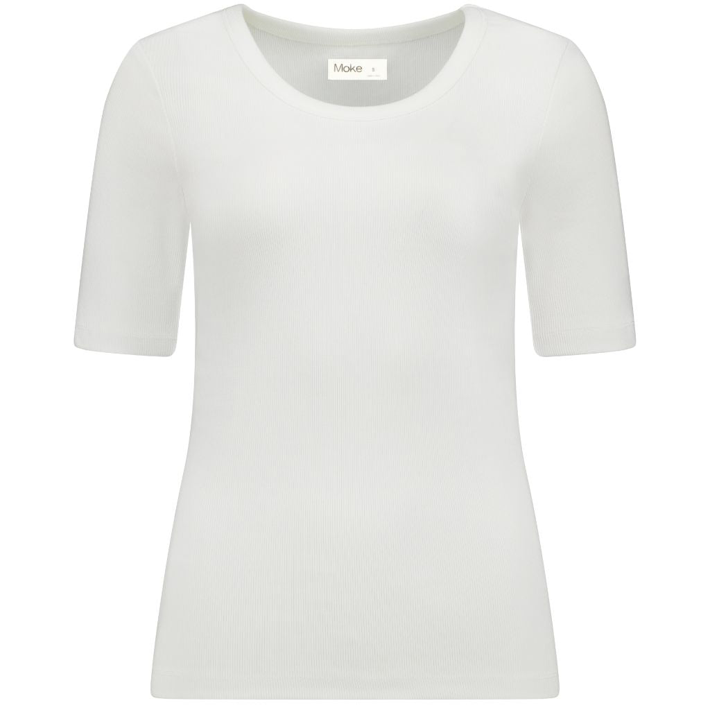 Meme Women's Cotton Ribbed Tee - White
