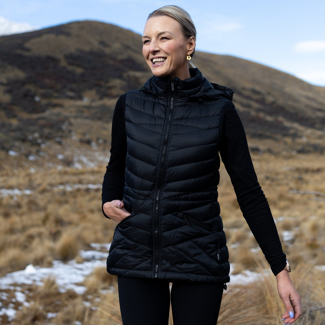 Mary-Claire  90/10 Packable Down Vest - Black