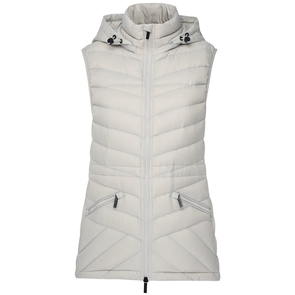 Front product view of Mary-Claire 90/10 Packable Down Vest in Silver