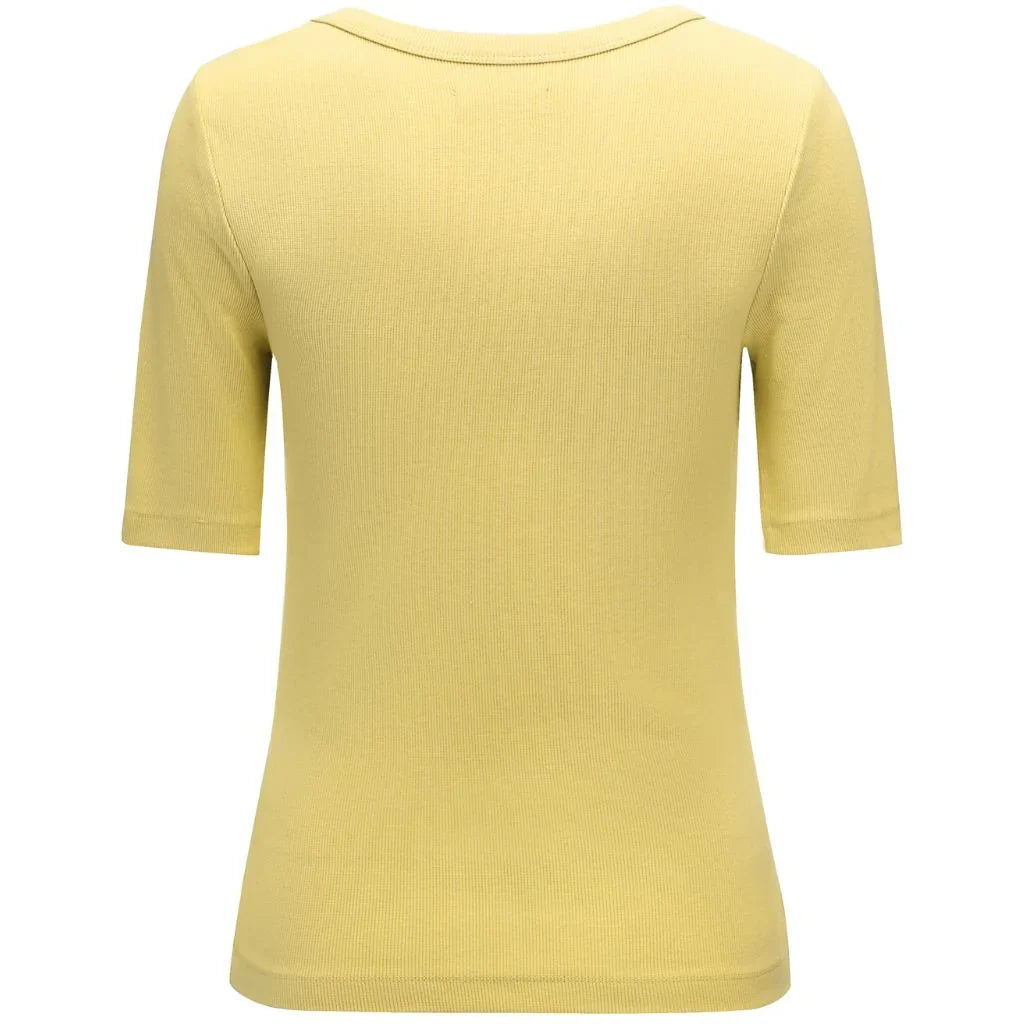 Mezz Women&#39;s Cotton Rib Knit T-Shirt | Lemongrass