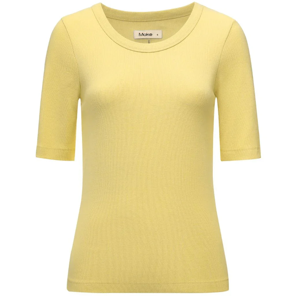 Mezz Women's Cotton Rib Knit T-Shirt | Lemongrass