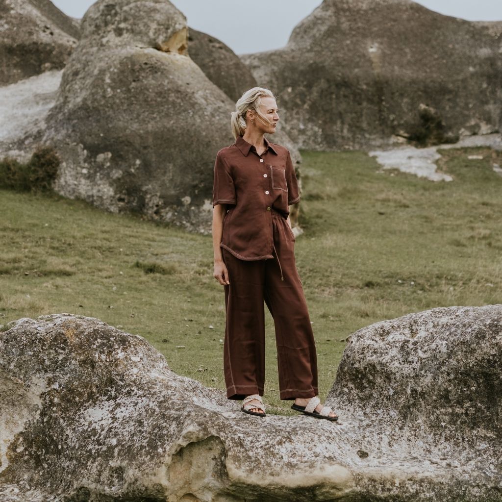 Missy Women's Viscose Blend Shirt - Cocoa