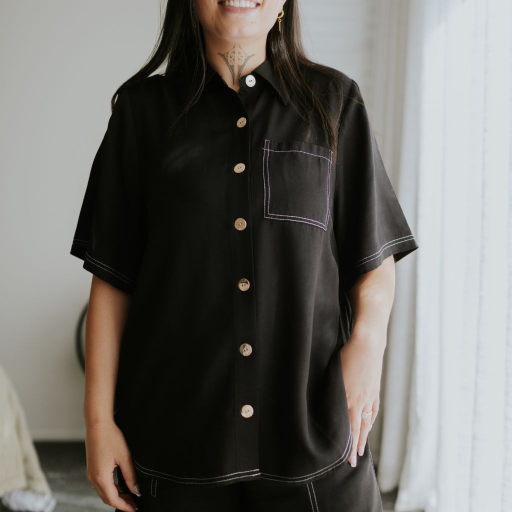 Missy Women's Viscose Blend Shirt - Black