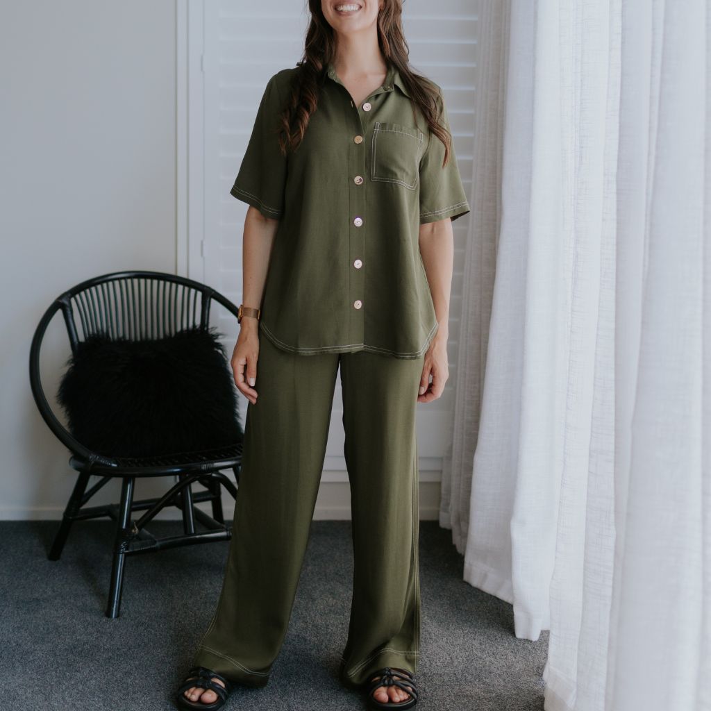 Missy Women's Viscose Blend Shirt - Bonsai Green