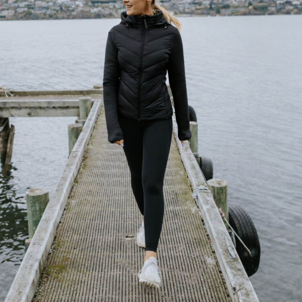 Olive 90/10 Packable Down Puffer Jacket - Black