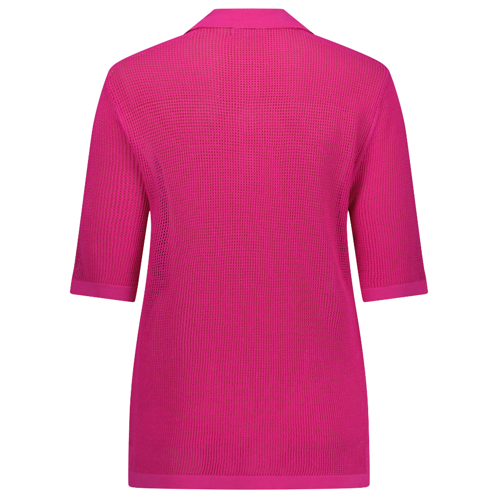 Cedar Women&#39;s Button Up Tee - Fuchsia