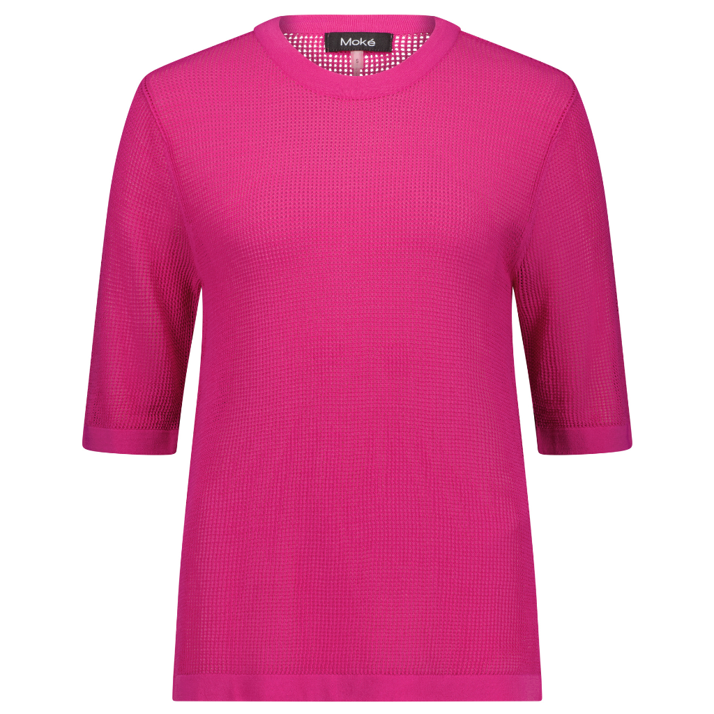 Florence Women&#39;s Short Sleeved Crew - Fuchsia