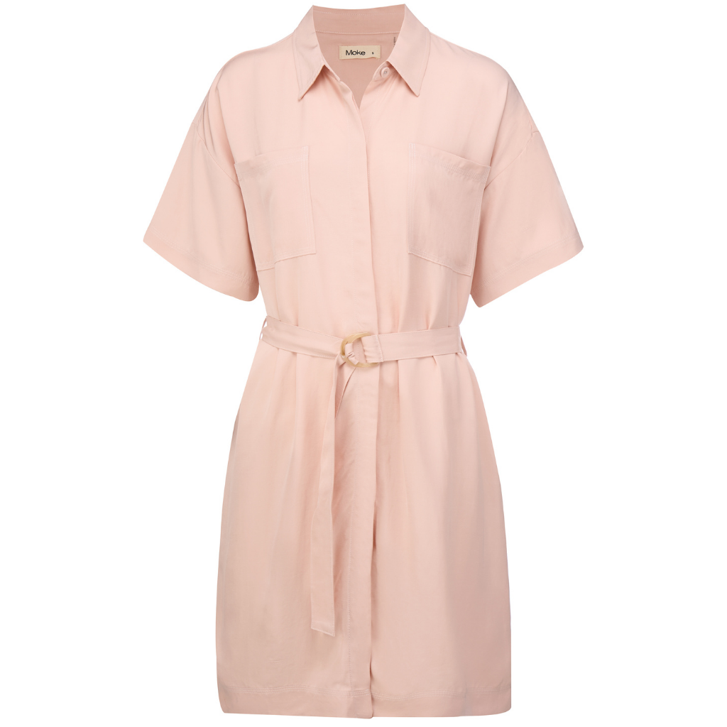 Cora Shirt Dress – Flattering Lightweight Shirtdress in Dusty Rose Pink