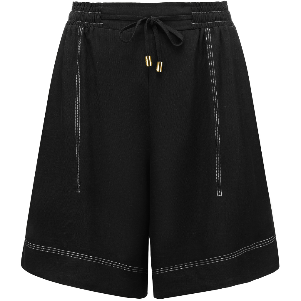 Dylan Shorts – Lightweight Viscose Blend Shorts | Black - Moke Apparel