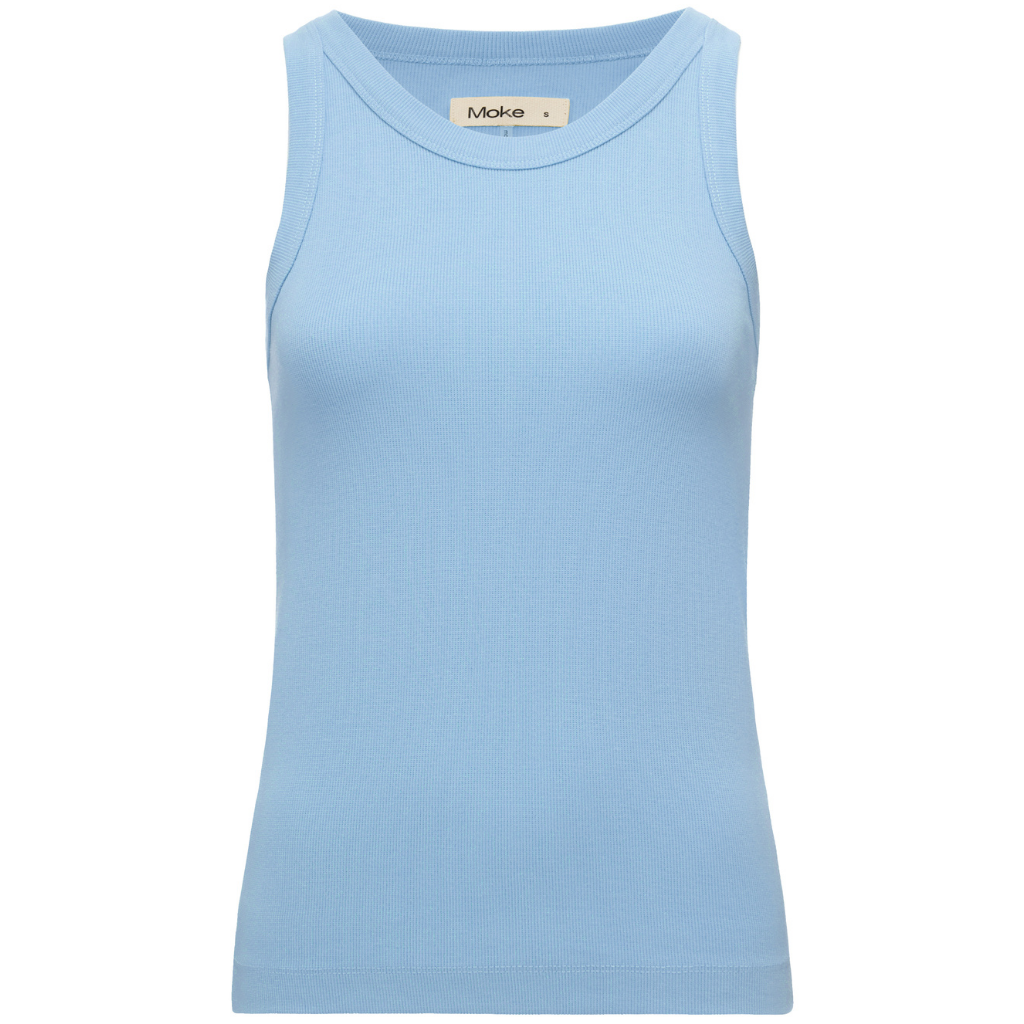 Ede Women&#39;s Cotton Rib Knit Tank | Ice Blue