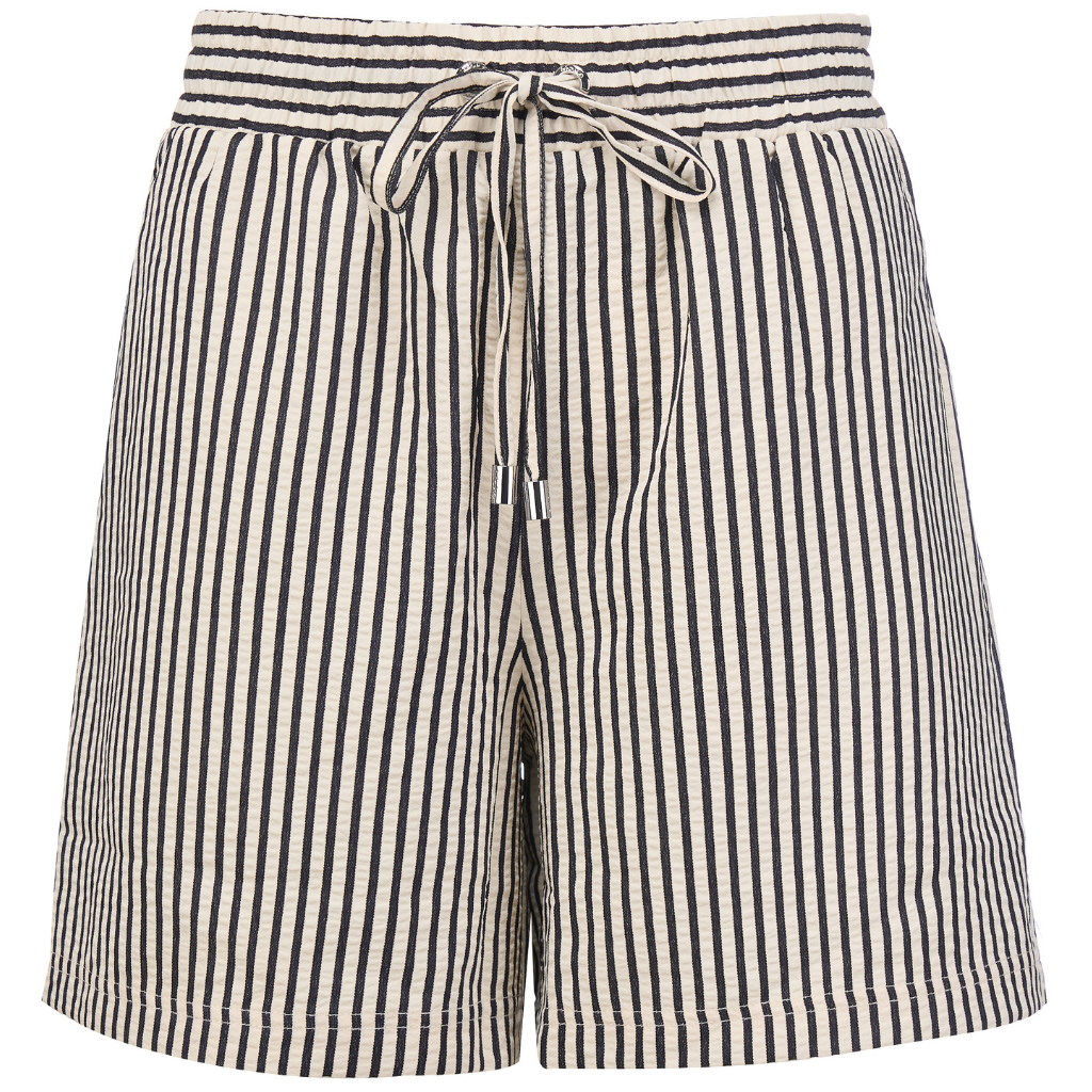 Hana Women's Stripe Boxer Shorts | Navy Blue & White