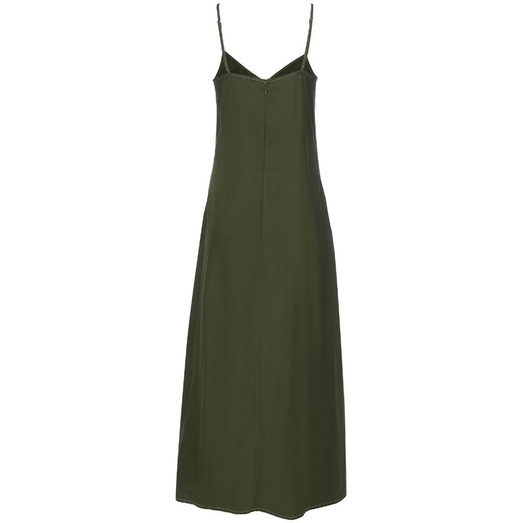 Lydia Slip Dress – Lightweight, Flattering Summer Dress | Bonsai Green  Khaki Olive