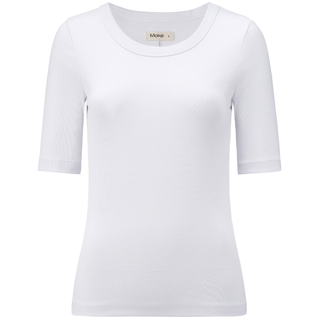 Mezz Women's Ribbed Tee - White