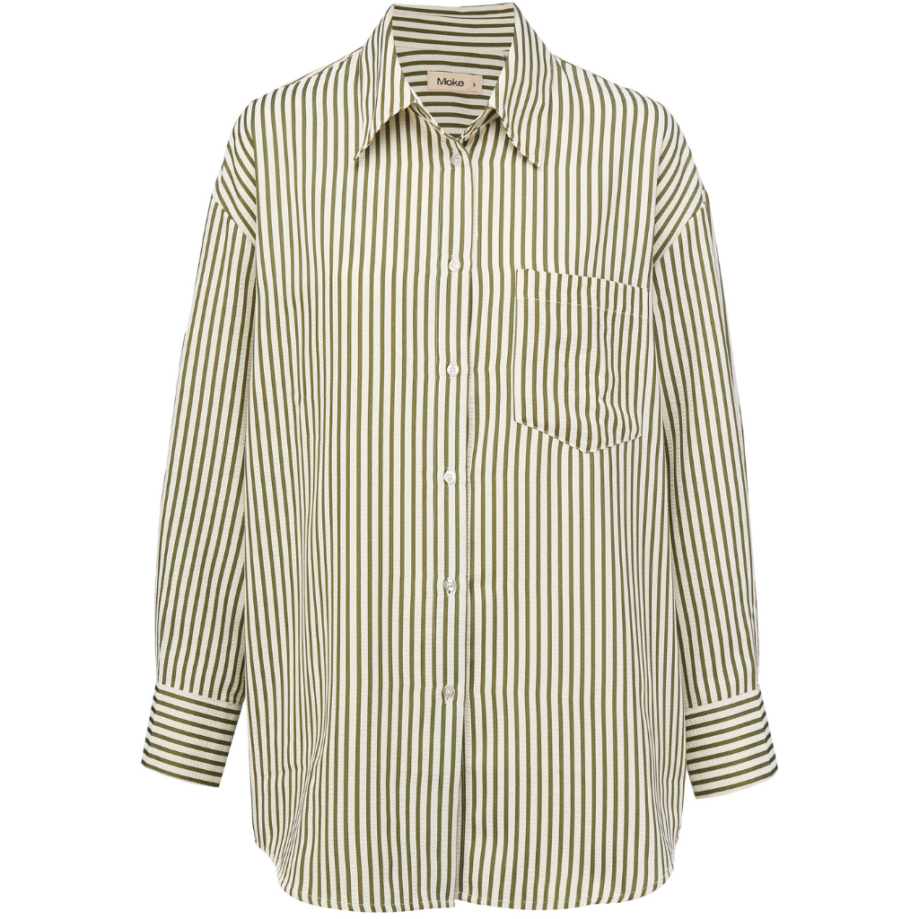 Sassy Women's Long Sleeve Striped Shirt | Bonsai Green & White