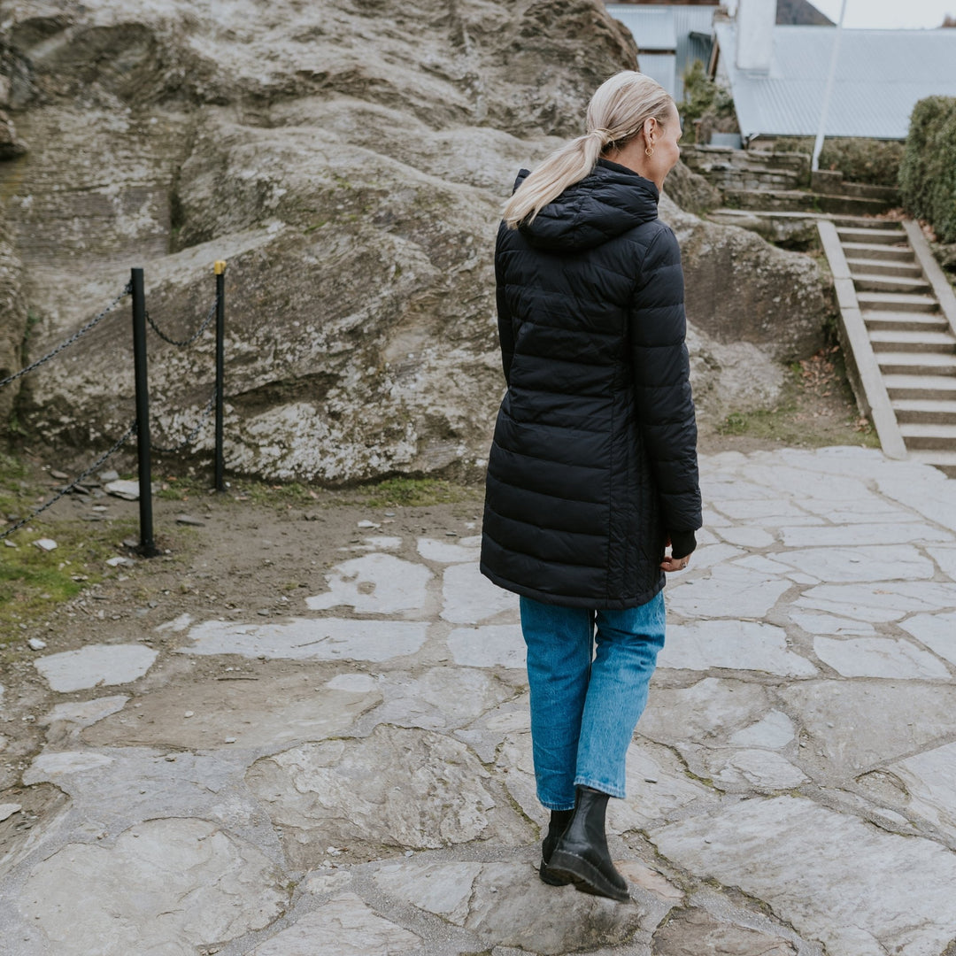 Sydney Packable Puffer Down Coat - Black