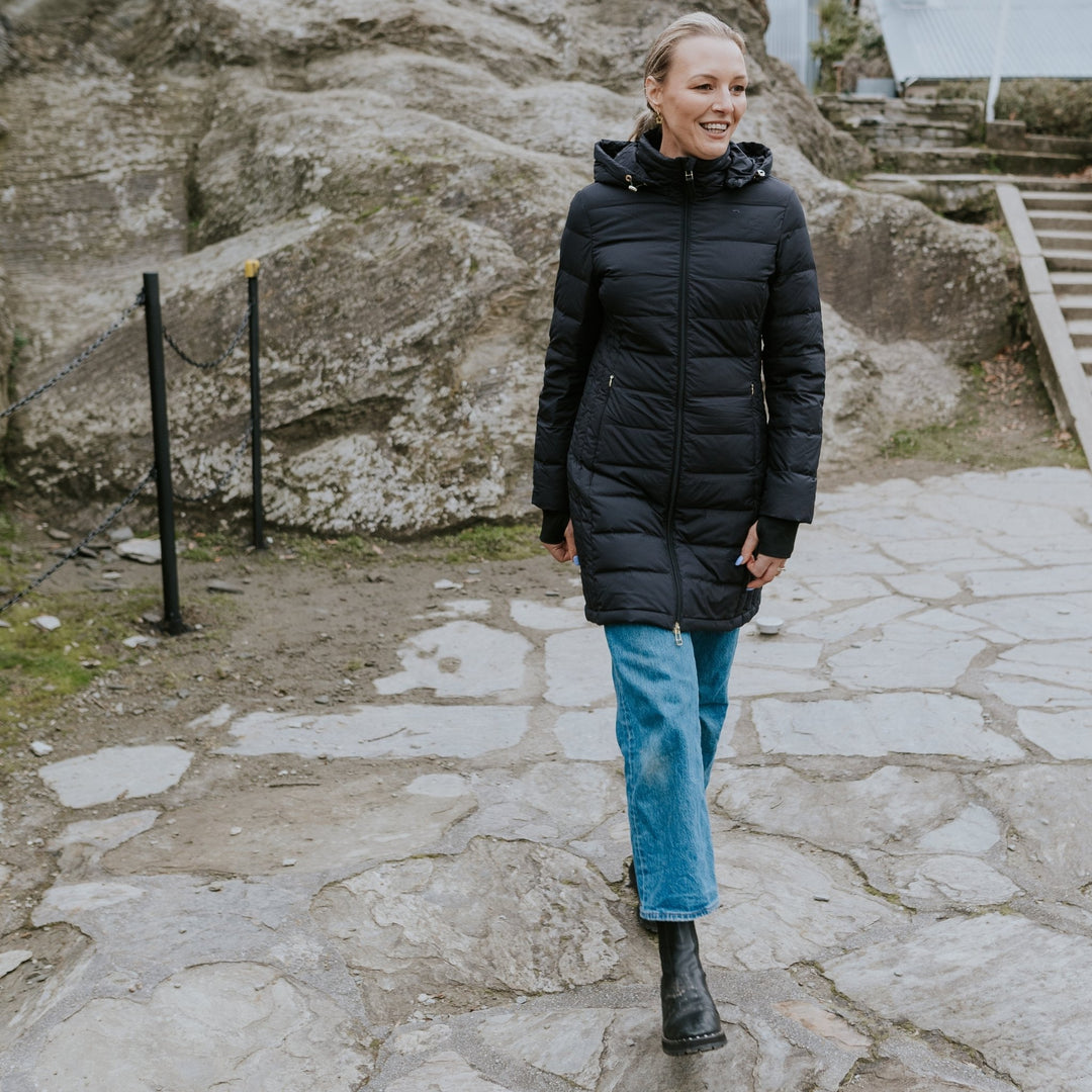 Sydney Packable Puffer Down Coat - Black