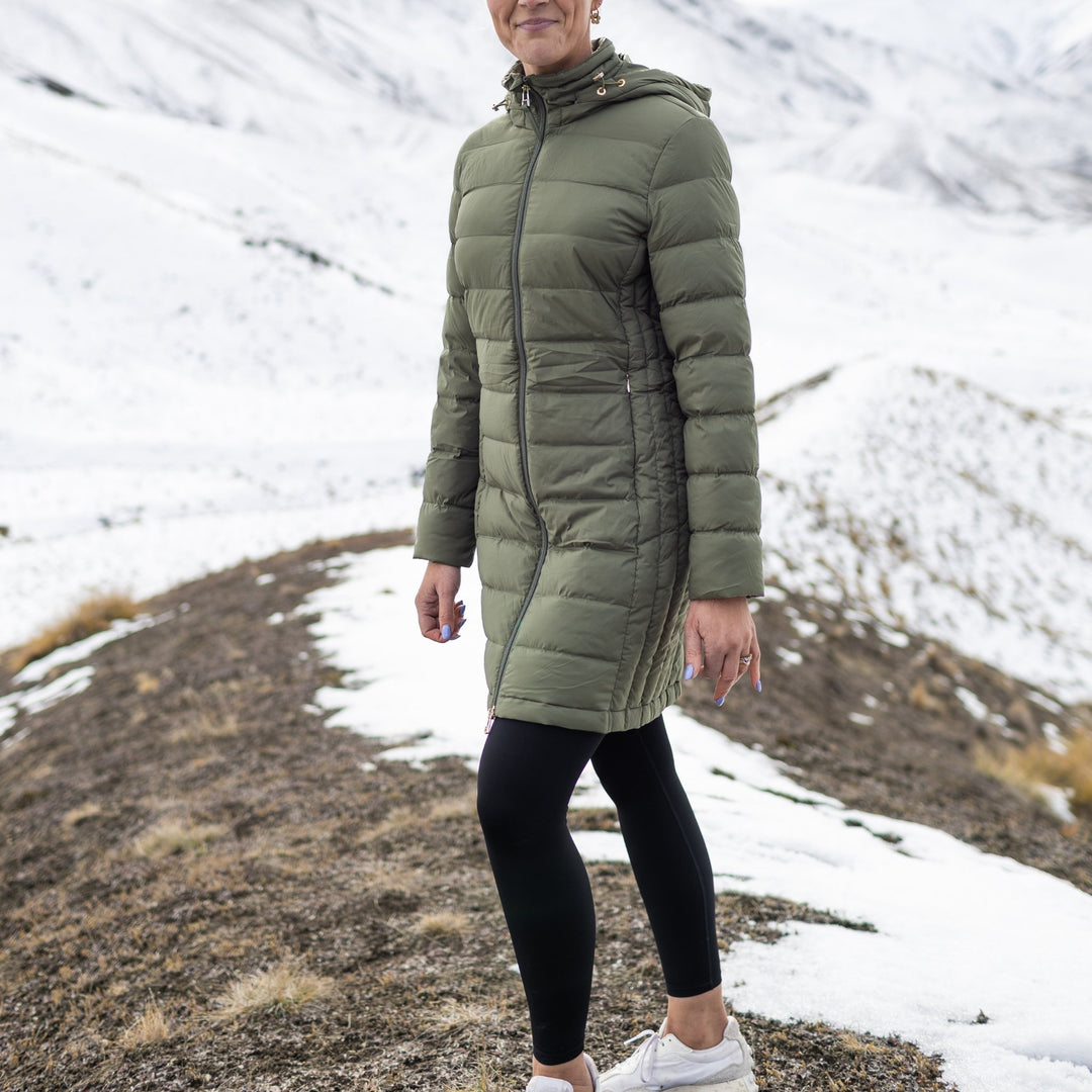 Sydney Packable Puffer Down Coat - Olive Green