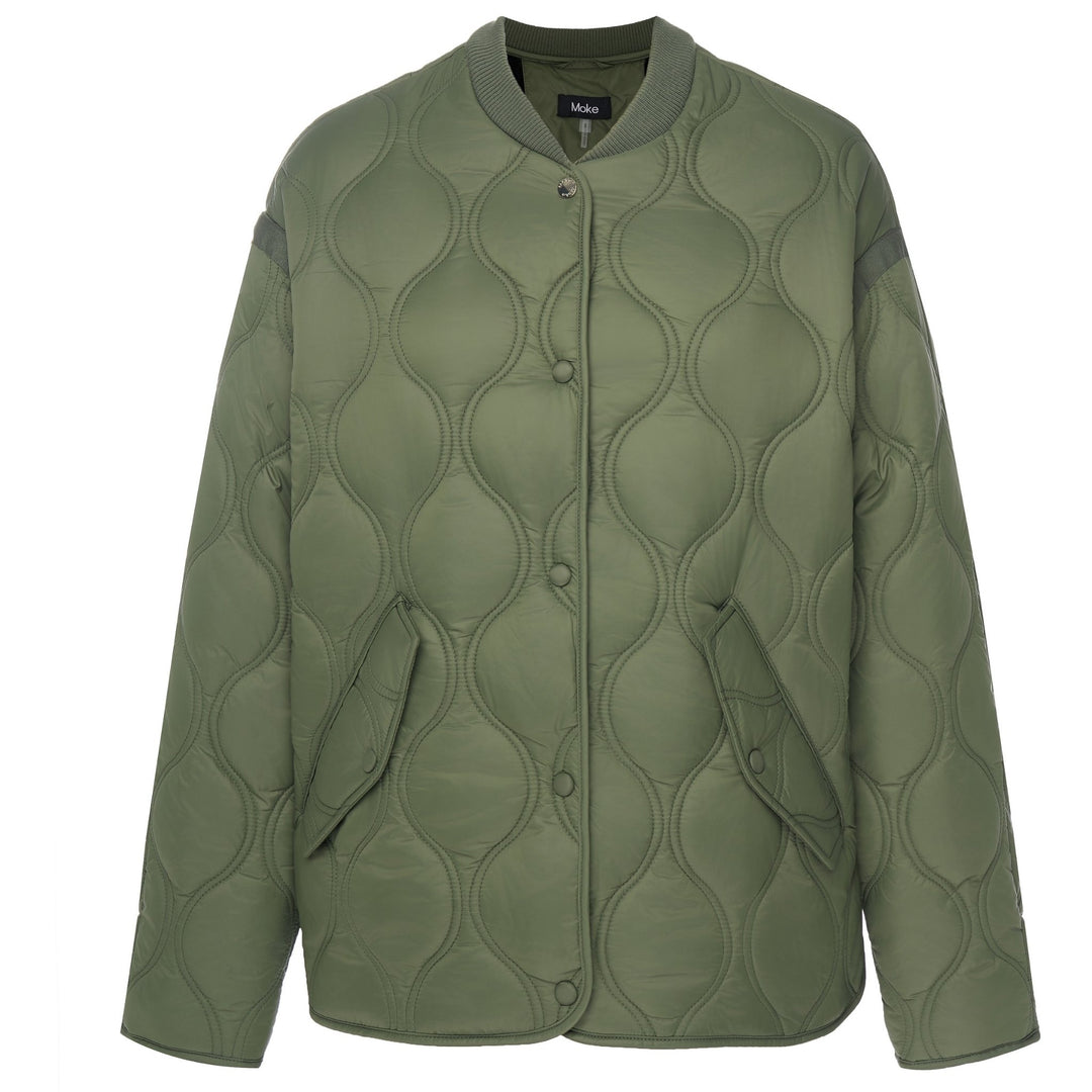 Talei Quilted Bomber Jacket - Olive Green