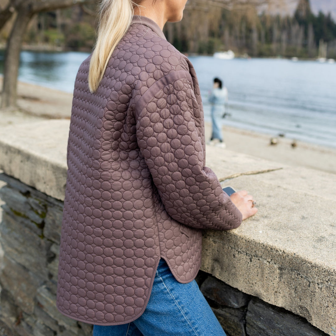 Tilly Quilted Bomber Jacket - Cocoa Powder