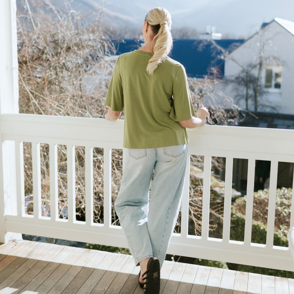 Zoe V-Neck Women's Modal Tee  |  Avocado