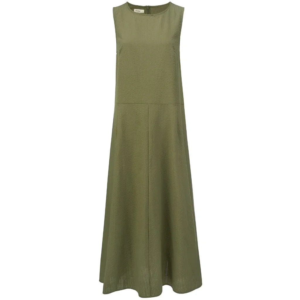 olive green mother of the bride dress with sleeves Anna Dress | Women's Ankle-Grazing Summer Dress with Pockets Bonsai Green  Khaki Olive